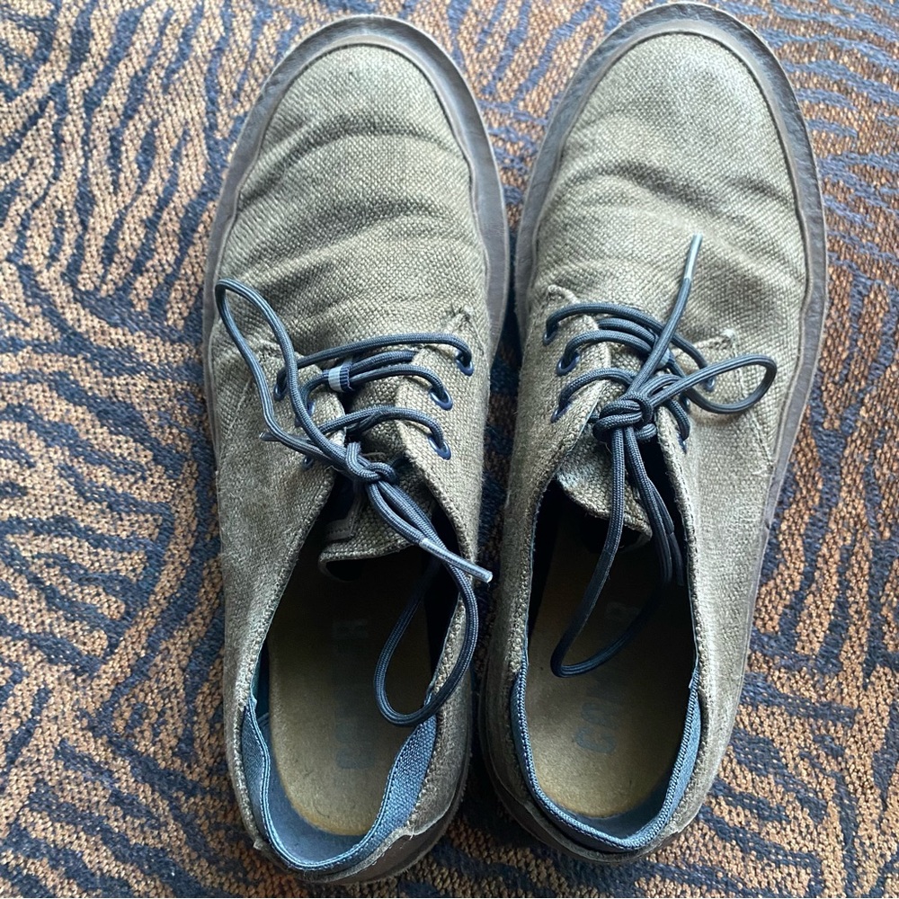 CAMPER Men's Casual Canvas Shoes #K10088-002 Olive Green Sz.42/9